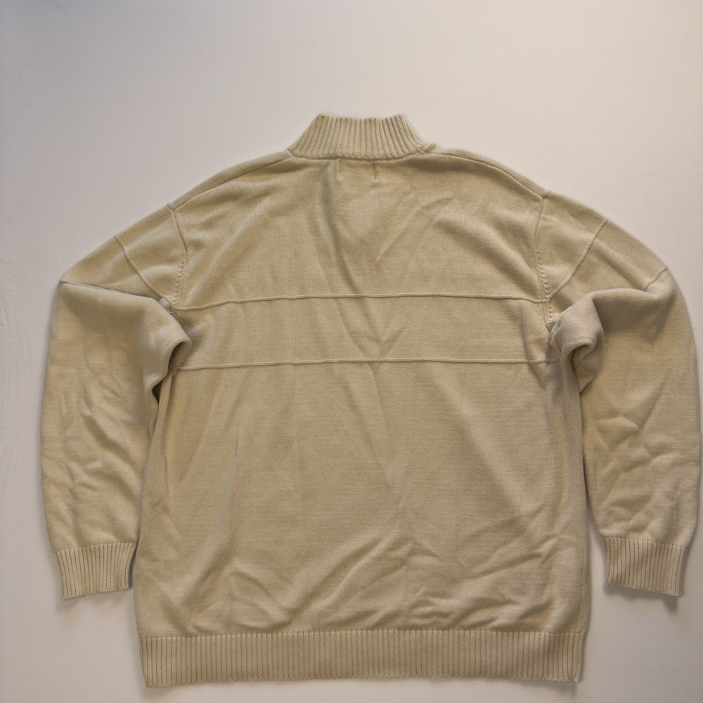 Pendleton Men's Quarter Zip Classic Knit Pullover Cotton Cream Ivory‎ Size Large - Picture 7 of 9